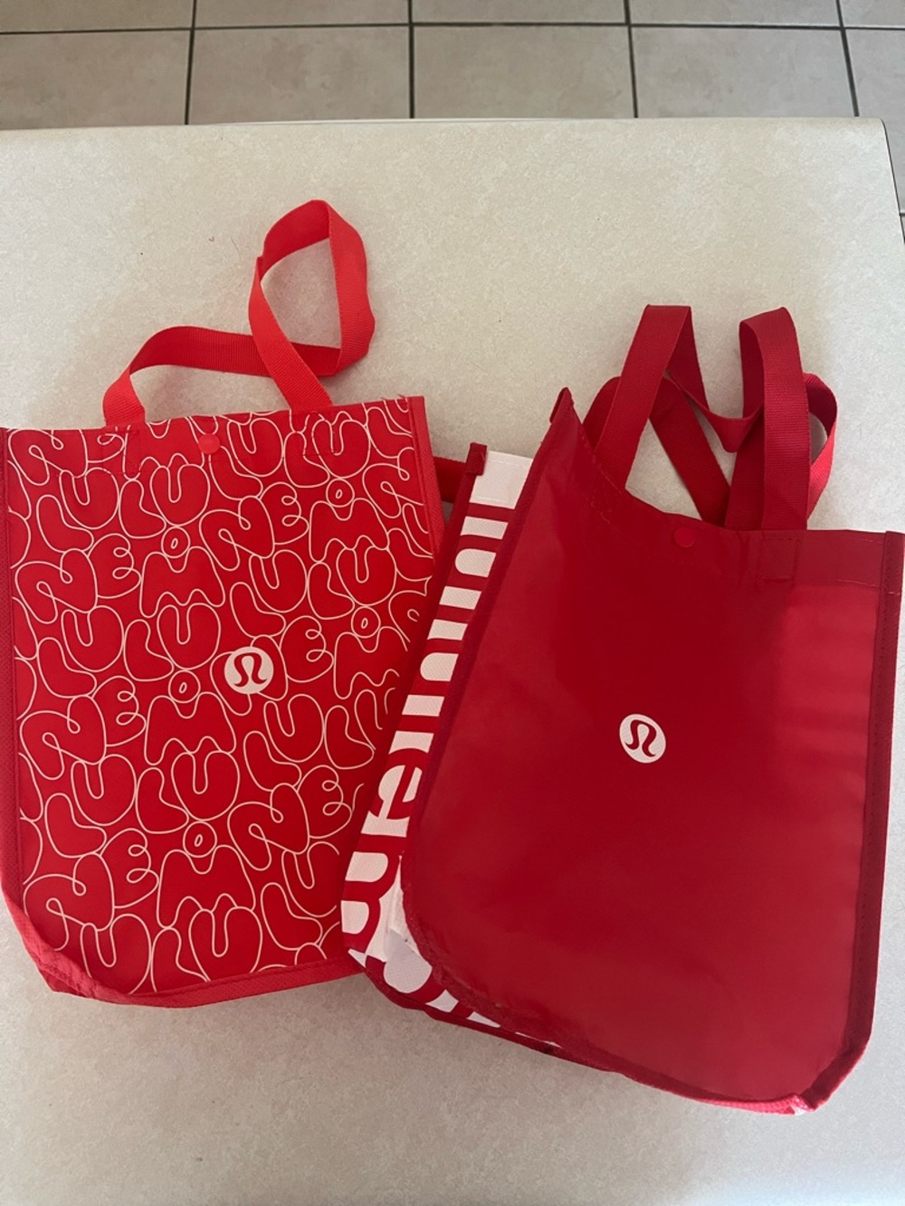 lululemon athletica Red Reusable Tote Bags